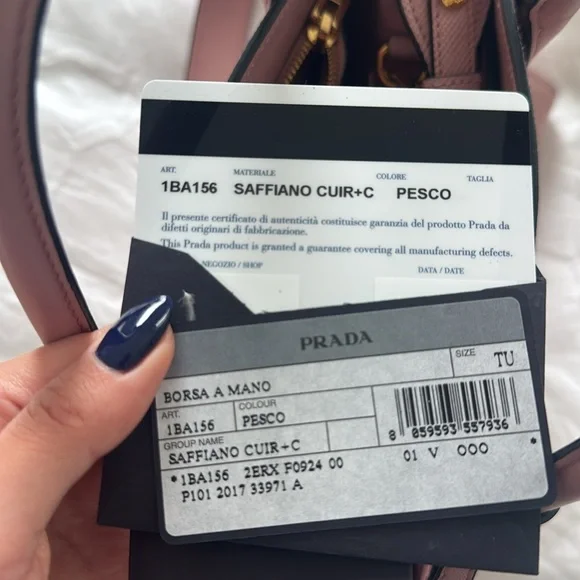 Pink Prada Saffiano Tote Purse - Picture 9 of 9